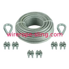 Eslinga de cable recubierta de vinilo con dos dedales / seis abrazaderas 1/8 de pulgada x 30 pies