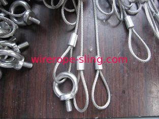 Despeje el material de acero galvanizado 2.0m m de la honda de la cuerda de alambre con el dedal del lazo/del ojo