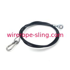 accesorios inoxidables revestidos de las eslingas del cable del plástico negro de 4.0m m con Screwgate