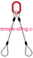 El lazo flamenco de la honda de la cuerda de alambre de 2 piernas termina eslabón de unión oblongo de los dedales superiores resistentes