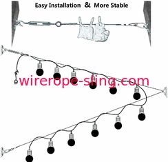 Torniquete y ganchos del cable de las asambleas de cuerda de alambre del equipo de la suspensión de la luz de la secuencia del globo