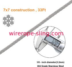 Cable que cerca equipos con barandilla 1/8" los 33Ft cuerda de alambre de 1,5 milímetros