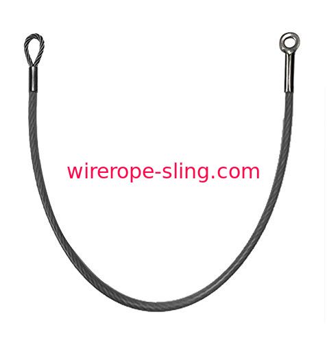 Peso ligero galvanizado revestido de nylon de la cuerda de alambre con la asamblea de cable de la participación del ojo