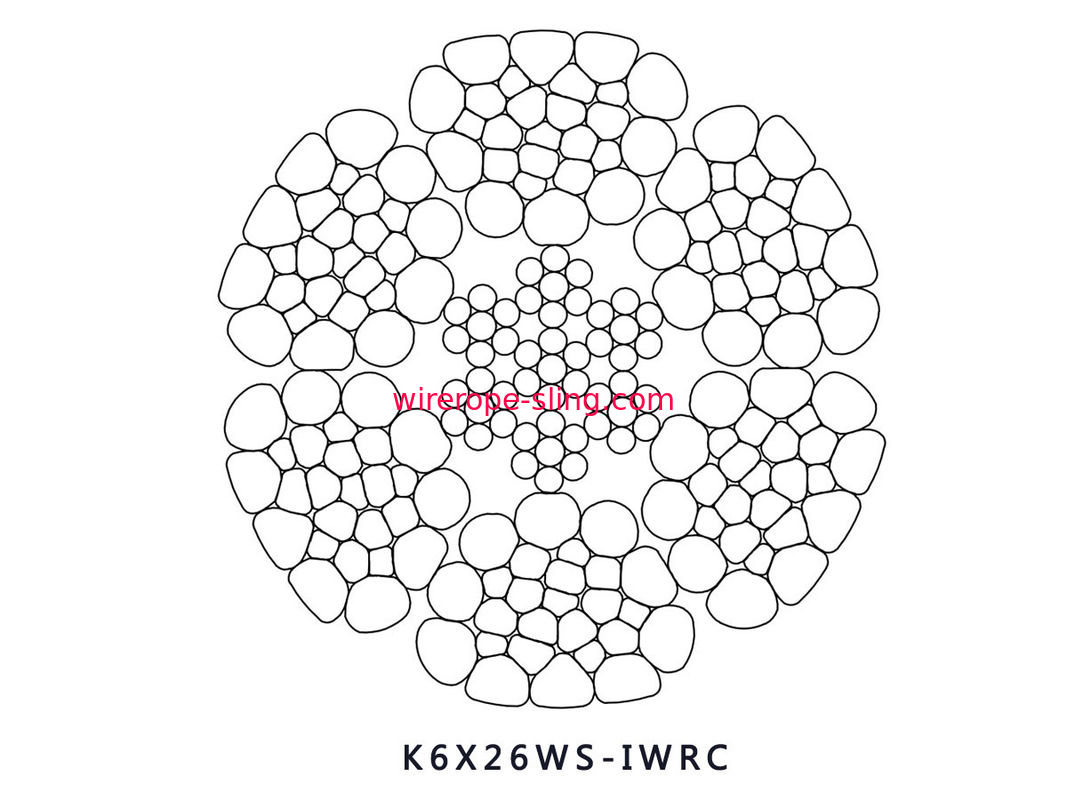 Cuerda de alambre de acero estampada contacto linear de K6 X de 26WS IWRC que procesa para la operación de la paliza