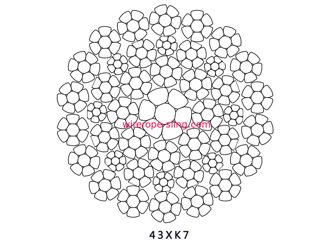 43 rotación anti condensada de la cuerda de alambre de X K7 diámetro de 16m m - de 40m m para grúa