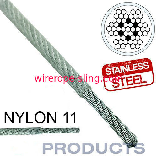 Factor de seguridad grande de alambre de acero de la cuerda 11 del metal revestido claro del acero inoxidable