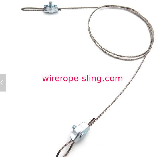 Diámetro de la eslinga de la cuerda de alambre de acero de iluminación 1.5 mm con abrazadera de tornillo 7 X 7 construcción