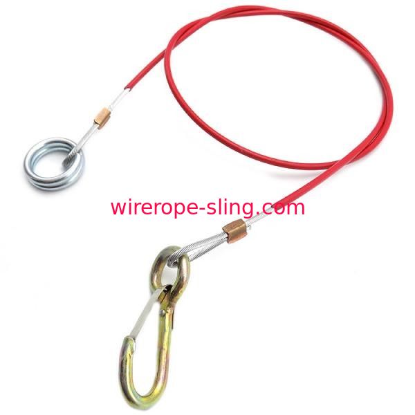 El Pvc rojo cubrió longitud modificada para requisitos particulares honda de la cuerda de alambre con el gancho/el anillo o rápidos