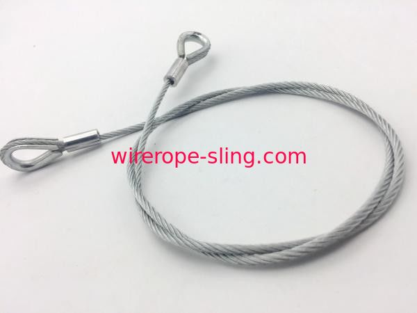 Despeje el material de acero galvanizado 2.0m m de la honda de la cuerda de alambre con el dedal del lazo/del ojo
