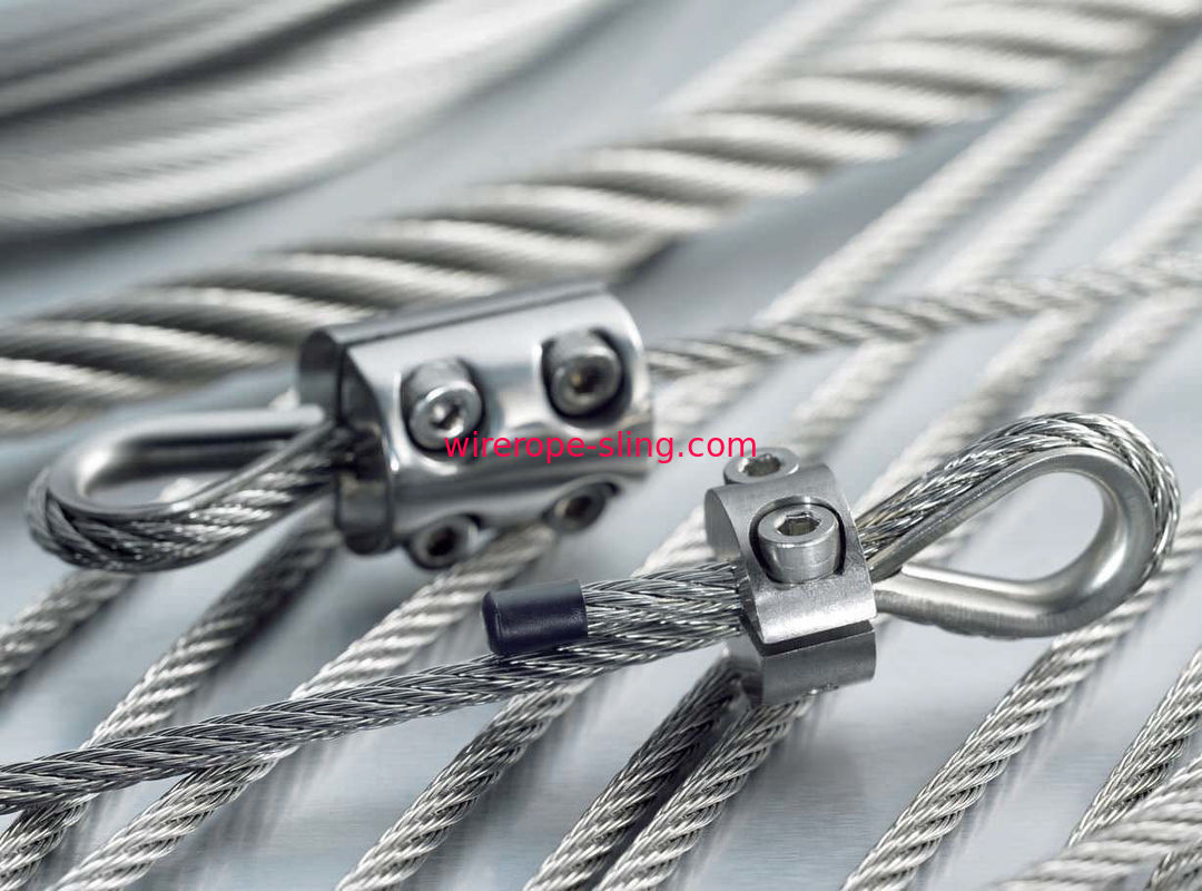 las asambleas de cable de la honda de la cuerda de alambre de acero de 4.8m m con el clip/el ojo enganchan el dedal