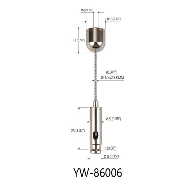 1.2mm Suspended Cable Lighting System Nickel Plated Sosténss YW86006 0