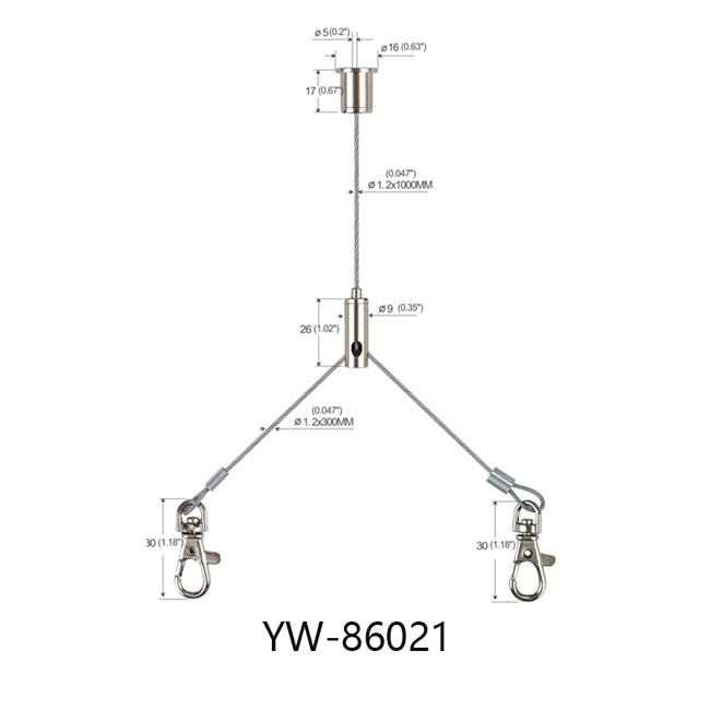 Y Type Nickel Plated Sosténss Art Cable Hanging And Picture Hanging System YW86021 0