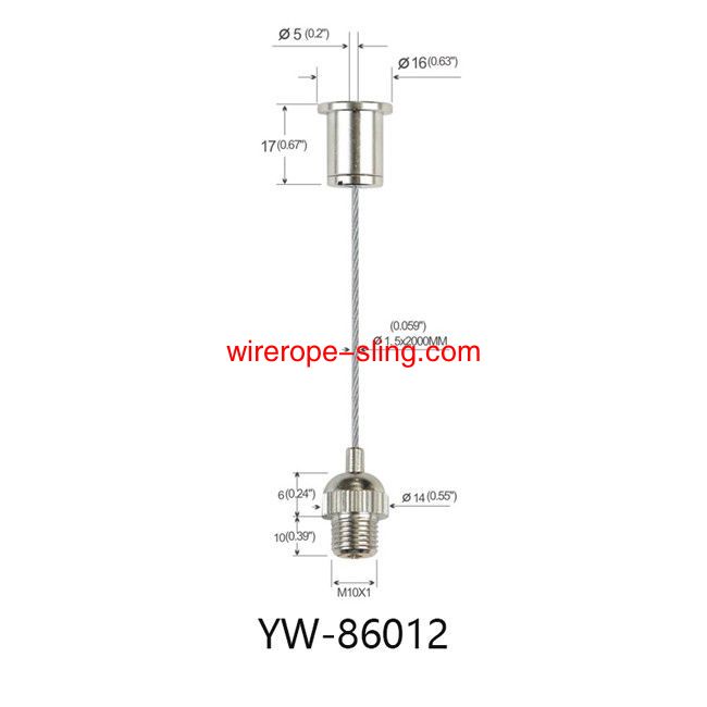 Conjunto de suspensión de cable de iluminación autoadhesiva superior e inferior ajustable yw86010
