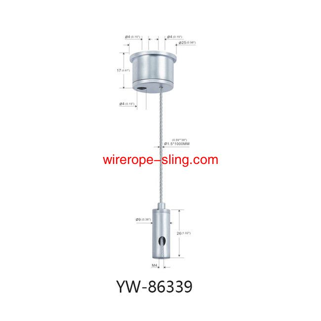 Kit de suspensión de cable de acero para accesorios de iluminación con gancho de sujeción ajustable yw86336