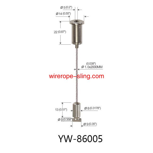Sistema de suspensión de alambre de aislamiento acústico, ajustable 2000 mm de largo yw86004