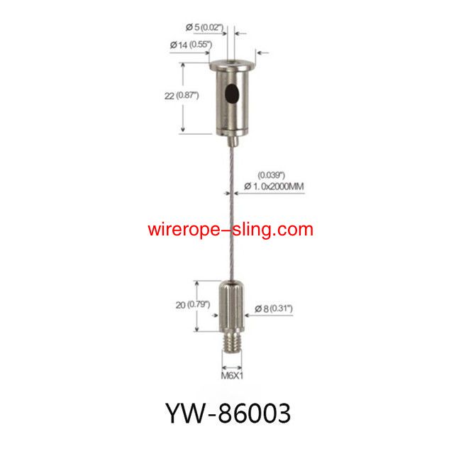 Yw86002 sistema de suspensión de cables de dimensiones flexibles para luminarias de iluminación