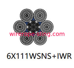 Cable de acero trenzado compactado, alto rendimiento, aprobación 6 x 111 Wsns Iso9001