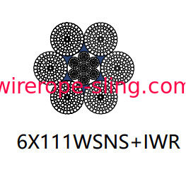 Cable de acero trenzado compactado, alto rendimiento, aprobación 6 x 111 Wsns Iso9001