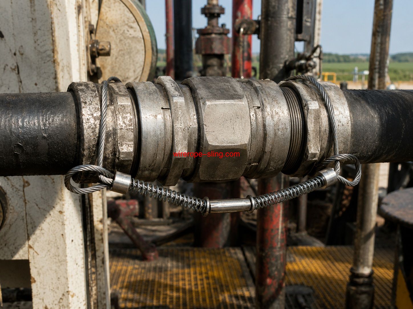 Cable de seguridad de manguera de campo petrolífero personalizado para retención de manguera de alta presión y protección contra látigo de manguera